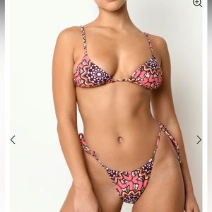 Revolve Tropic of C bikini- Praia bottom and equator top in Batik pattern. NWT